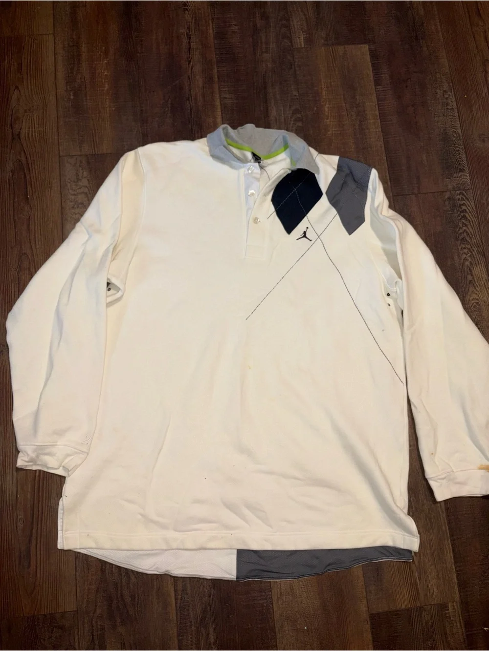 Vintage 2005 Air Jordan 20th Anniversary Argyle Polo Shirt XXL Jumpman Y2K